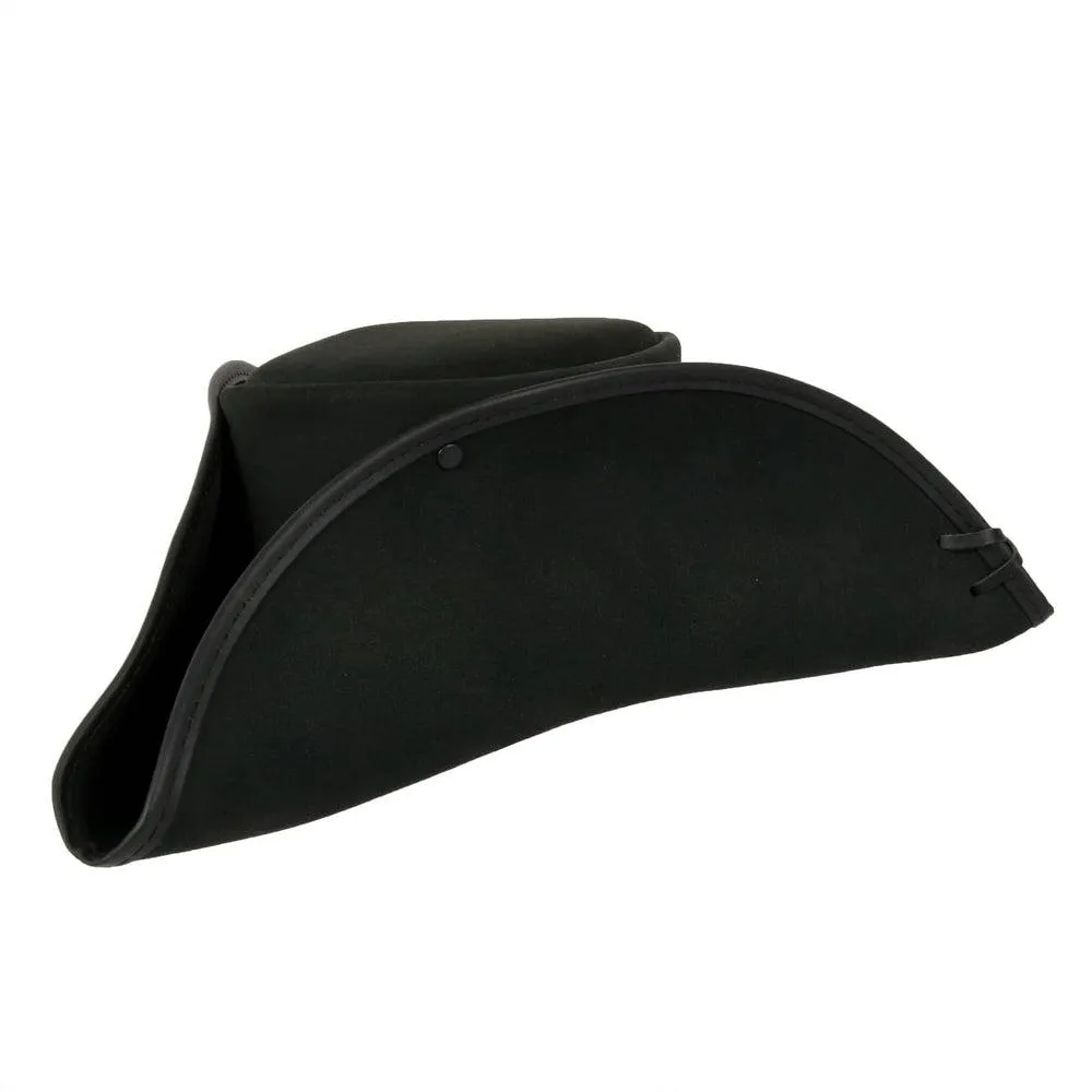 Blackbeard | Mens Tricorne Leather Pirate Hat