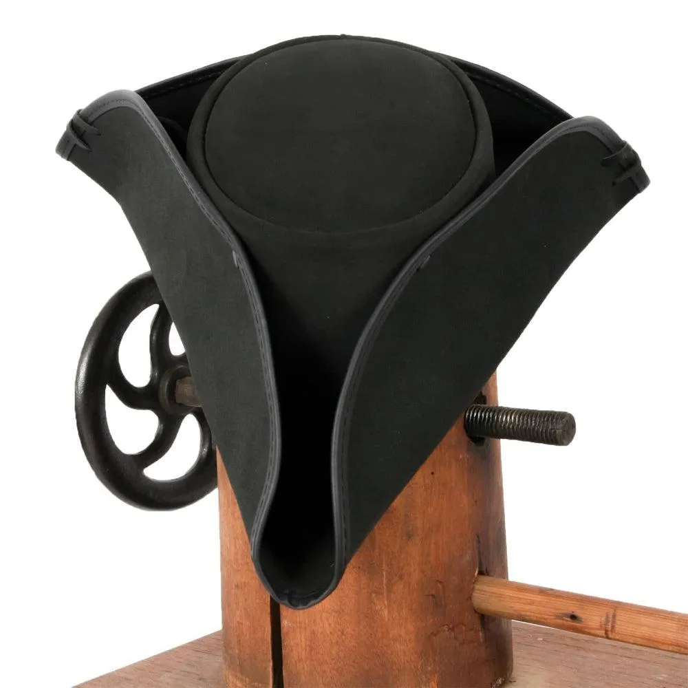 Blackbeard | Mens Tricorne Leather Pirate Hat