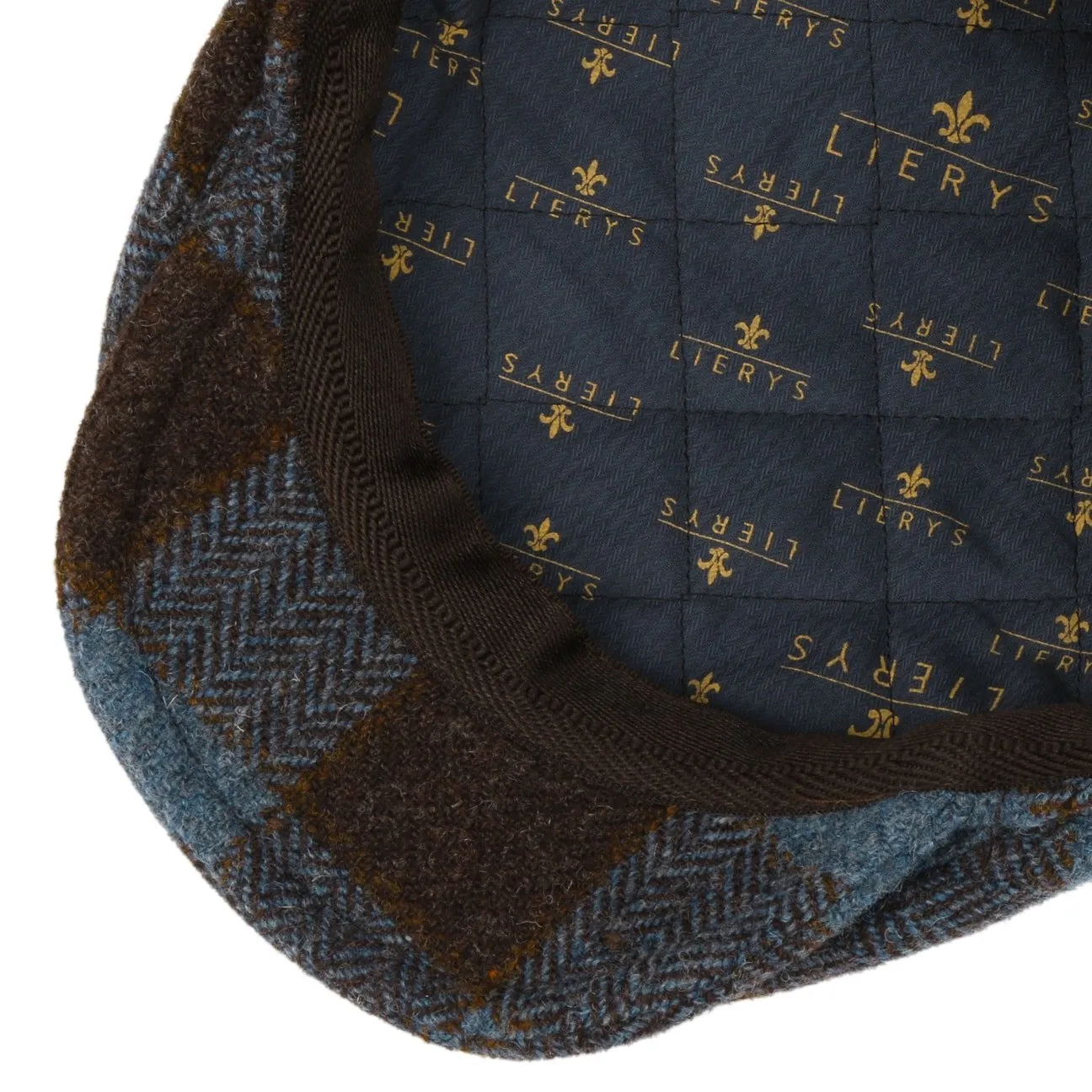 Capri Check Virgin Wool Flat Cap by Lierys