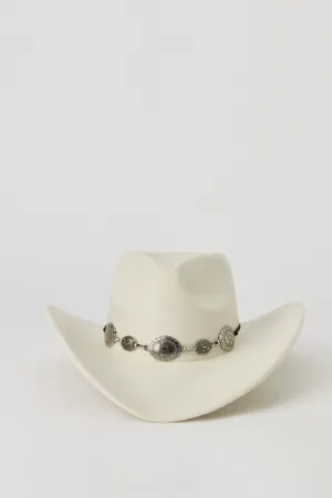 Chapeau de cowboy avec chaîne et médaillon