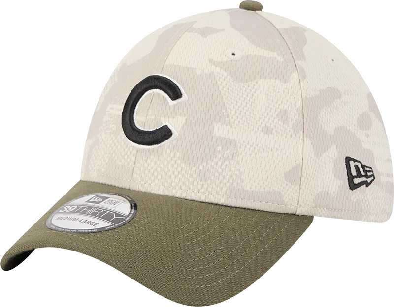 Chicago Cubs Camo 2025 Armed Forces Day New Era 39THIRTY Flex Hat
