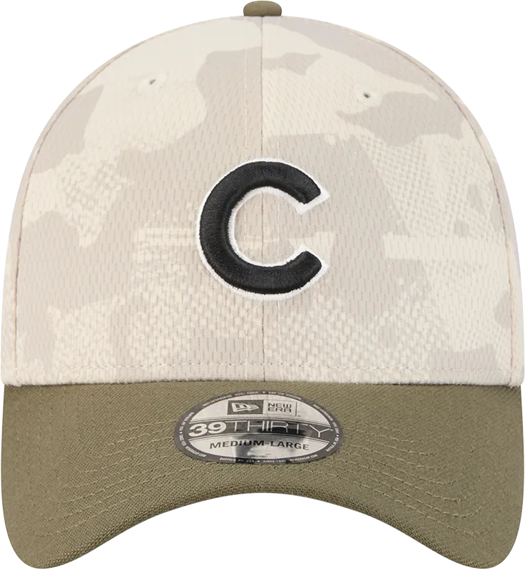 Chicago Cubs Camo 2025 Armed Forces Day New Era 39THIRTY Flex Hat
