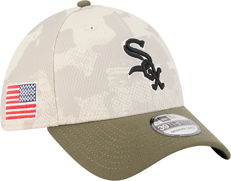 Chicago White Sox Camo 2025 Armed Forces Day New Era 39THIRTY Flex Hat