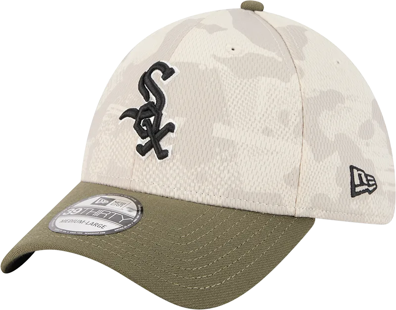 Chicago White Sox Camo 2025 Armed Forces Day New Era 39THIRTY Flex Hat
