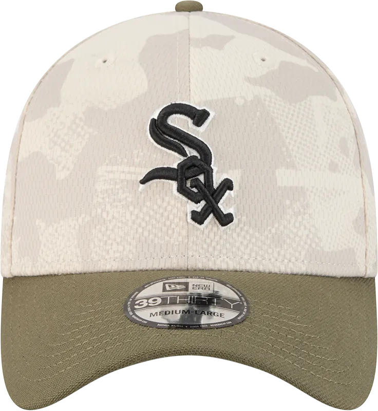 Chicago White Sox Camo 2025 Armed Forces Day New Era 39THIRTY Flex Hat