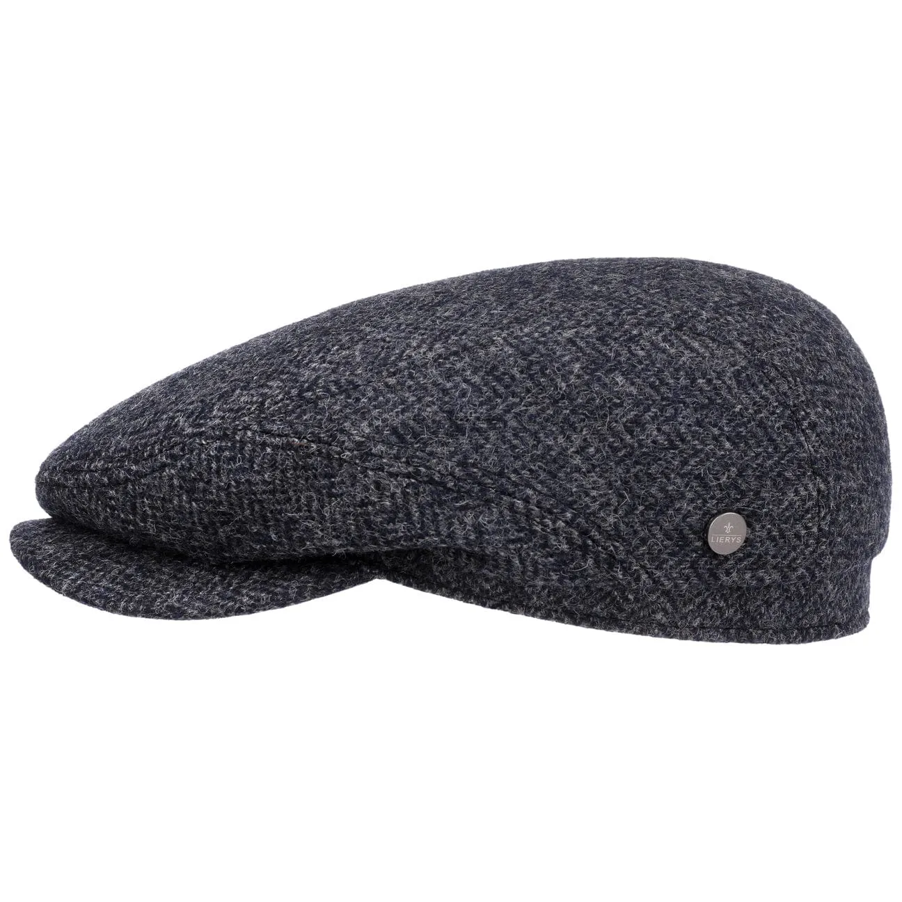 Crimson Wool Herringbone Flat Cap by Lierys