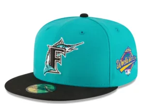 FLORIDA MARLINS WORLD SERIES TEAL WOOL 59FIFTY FITTED