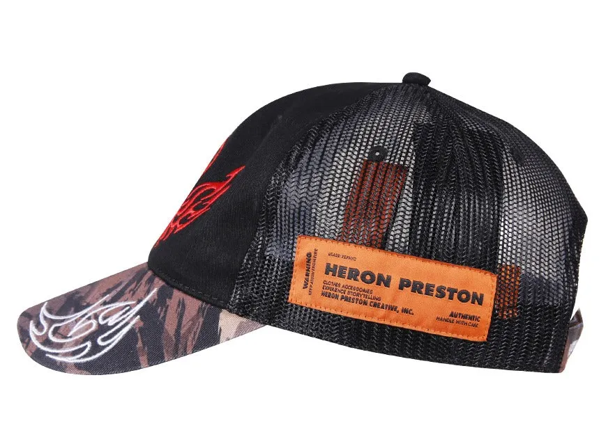 Heron Preston Skull Embroidered Mesh Baseball Cap
