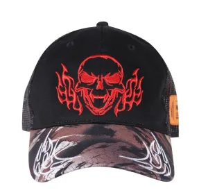 Heron Preston Skull Embroidered Mesh Baseball Cap