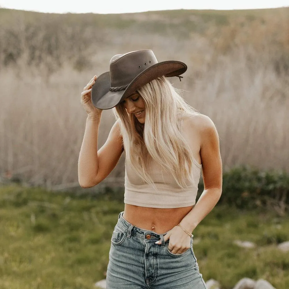 Hollywood | Womens Leather Cowgirl Hat