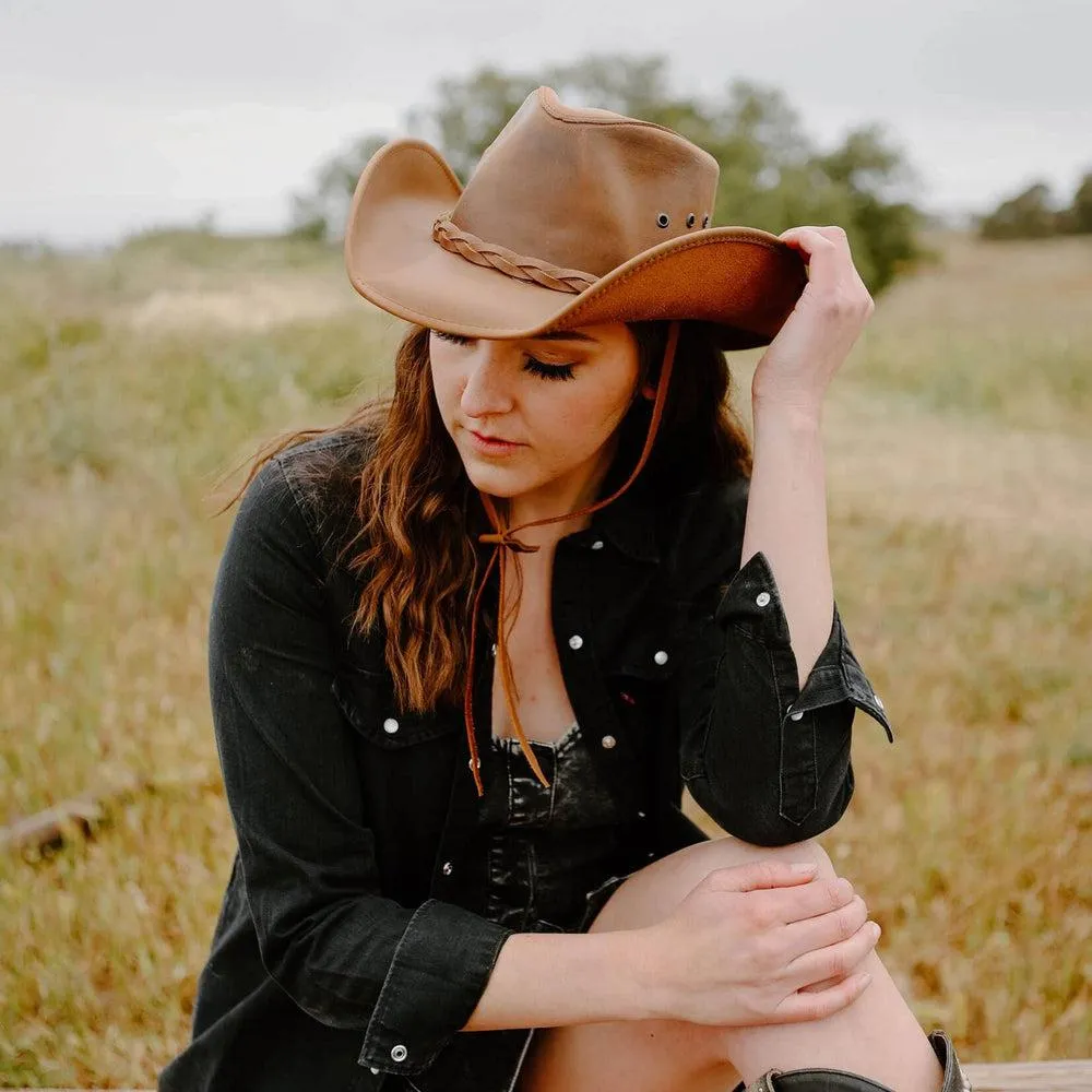 Hollywood | Womens Leather Cowgirl Hat