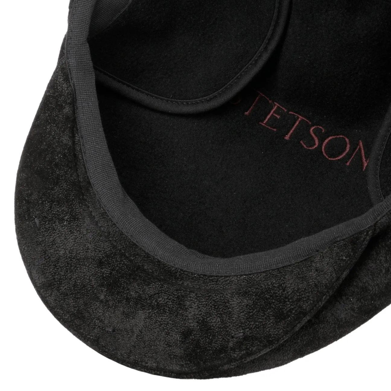 Kent Pigskin Flat Cap with Ear Flaps by Stetson