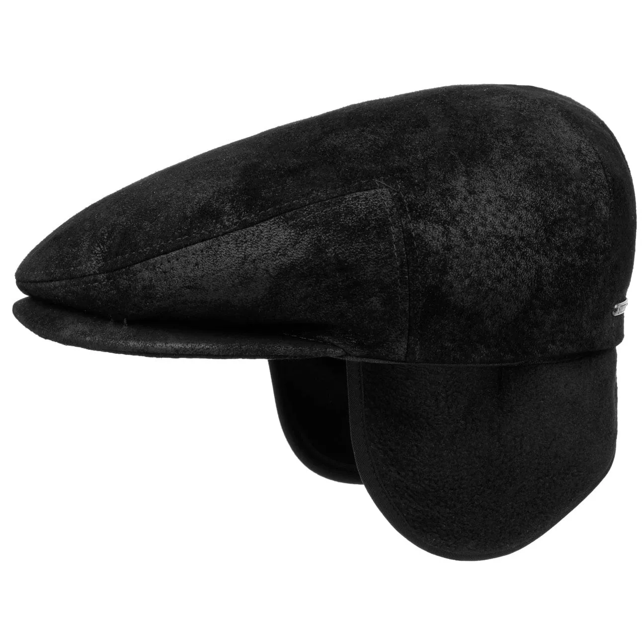 Kent Pigskin Flat Cap with Ear Flaps by Stetson