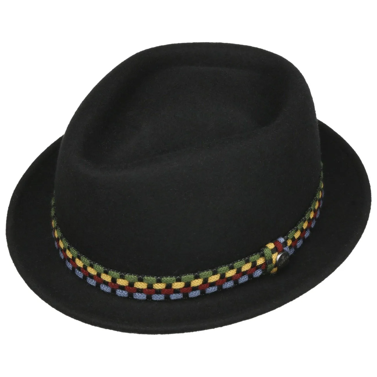 Knit Colour Band Pork Pie Wool Hat by Lierys