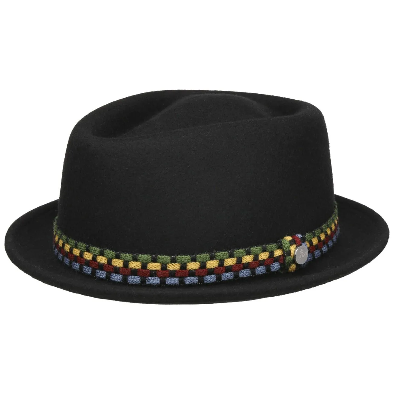 Knit Colour Band Pork Pie Wool Hat by Lierys