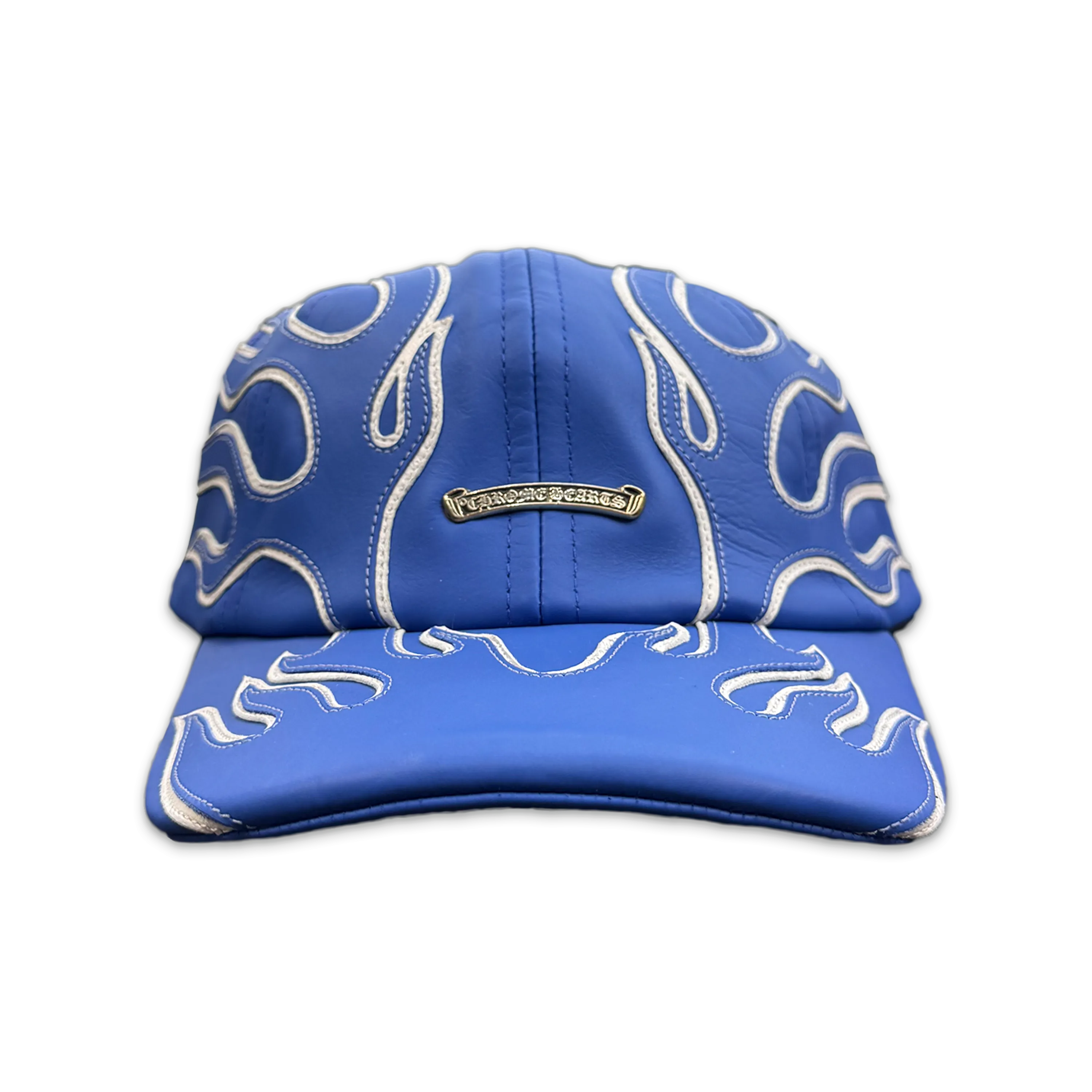 Leather Flame 6-Panel Gunslinger Hat Blue