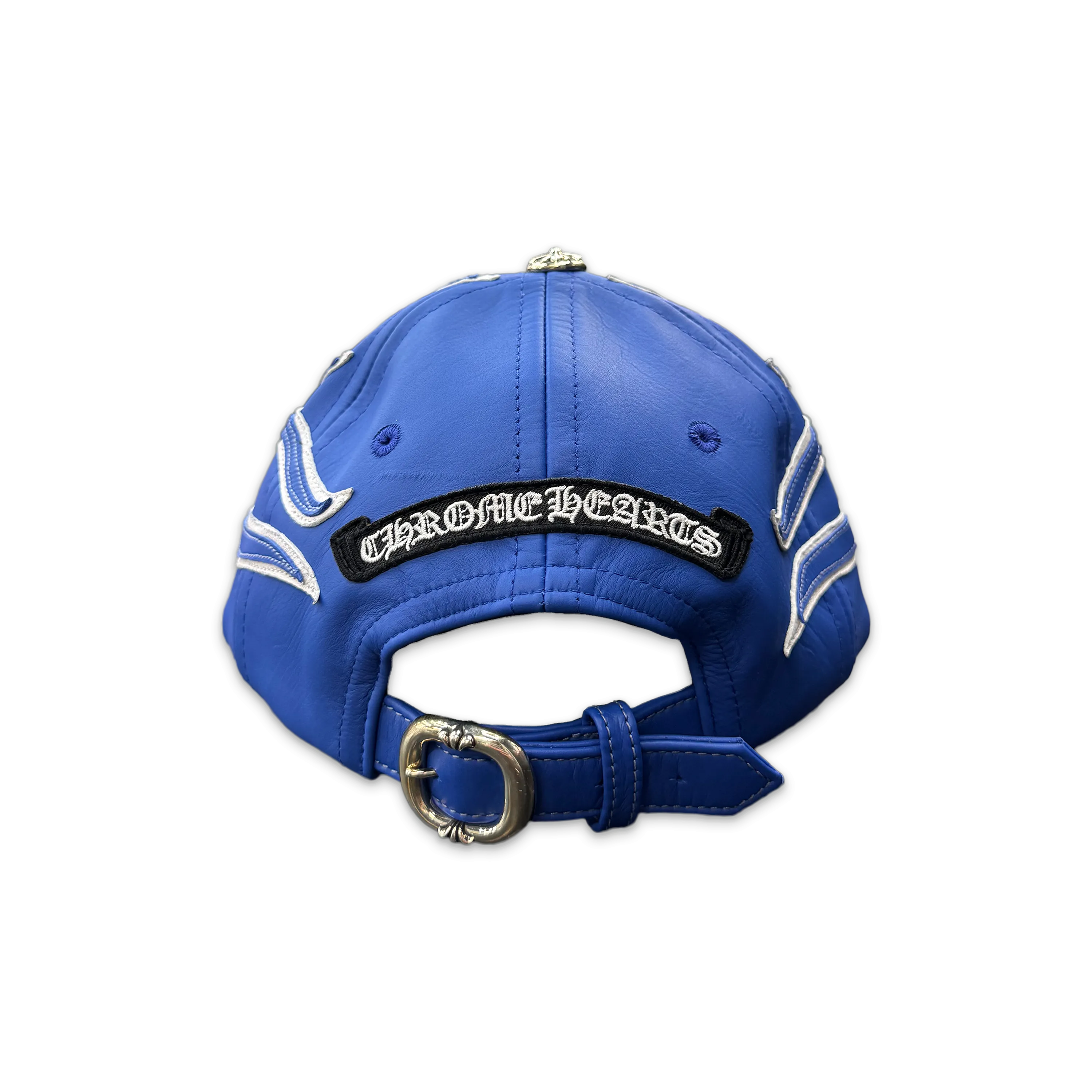 Leather Flame 6-Panel Gunslinger Hat Blue