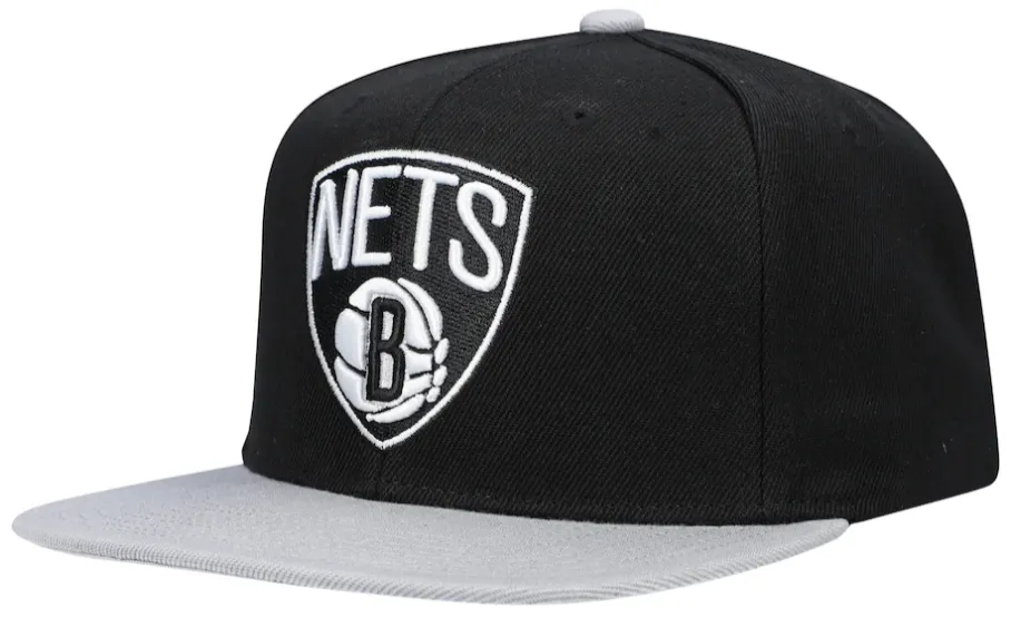 Men's Brooklyn Nets Mitchell & Ness Core Basic Snapback Hat - Black/Grey