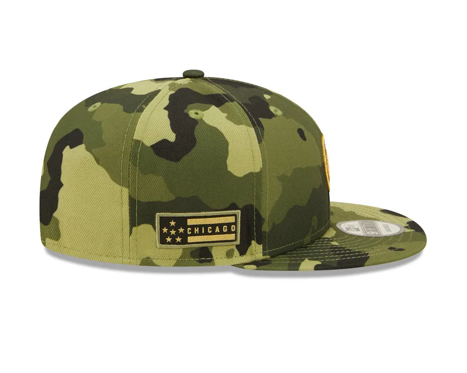 Men's Chicago Cubs New Era 2022 Armed Forces Day Camo 9FIFTY Snapback Adjustable Hat
