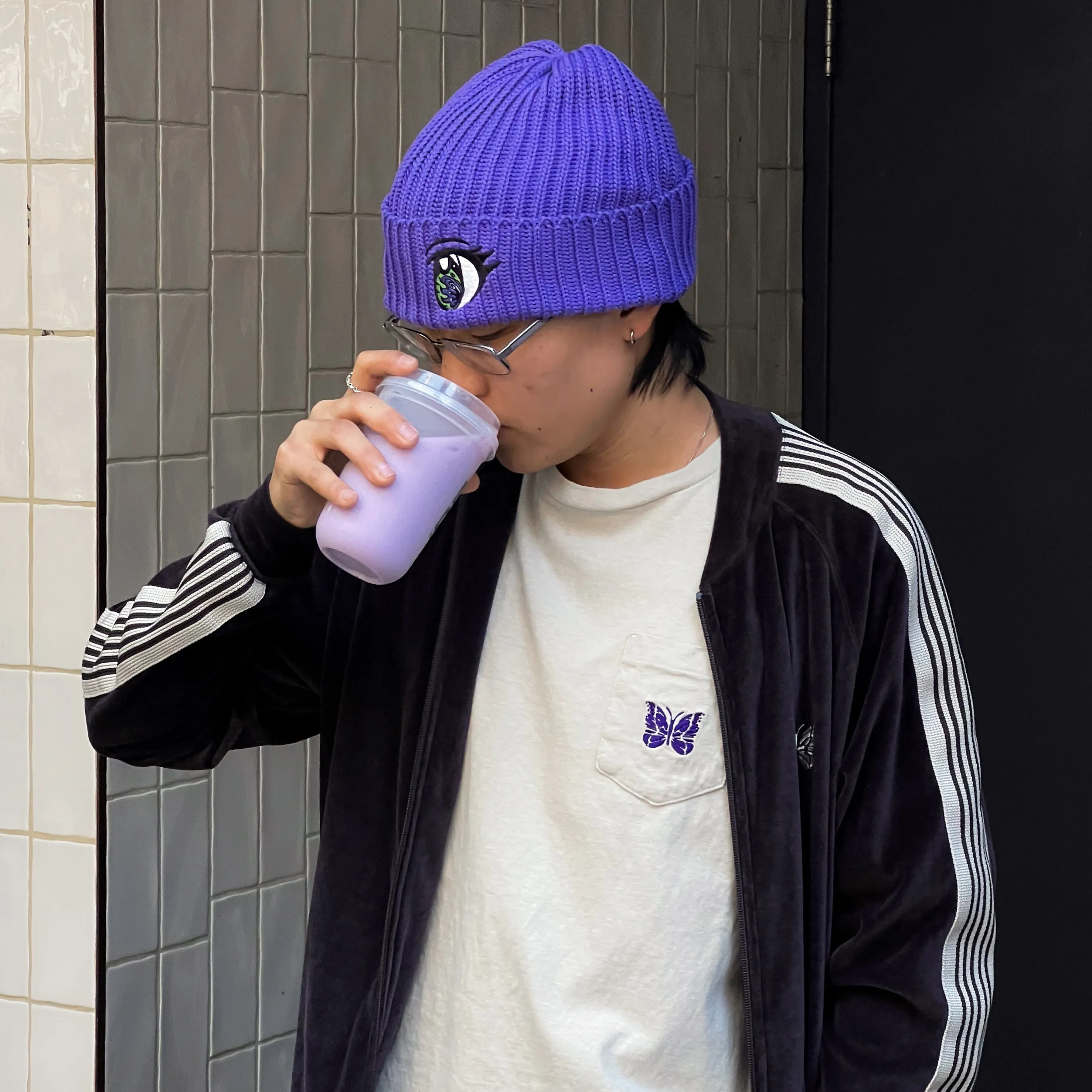 Needles x Kae Tanaka Watch Cap Purple