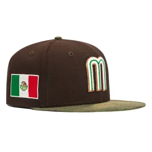 New Era 59Fifty Water Color Camo Mexico World Baseball Classic Mexico Flag Patch Hat - Brown, Camo