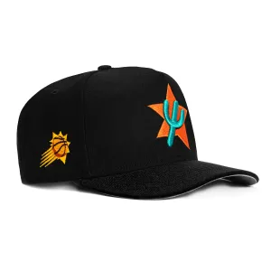 New Era 9Fifty A-Frame Phoenix Suns Logo Patch Snapback City Edition Alternate Hat - Black