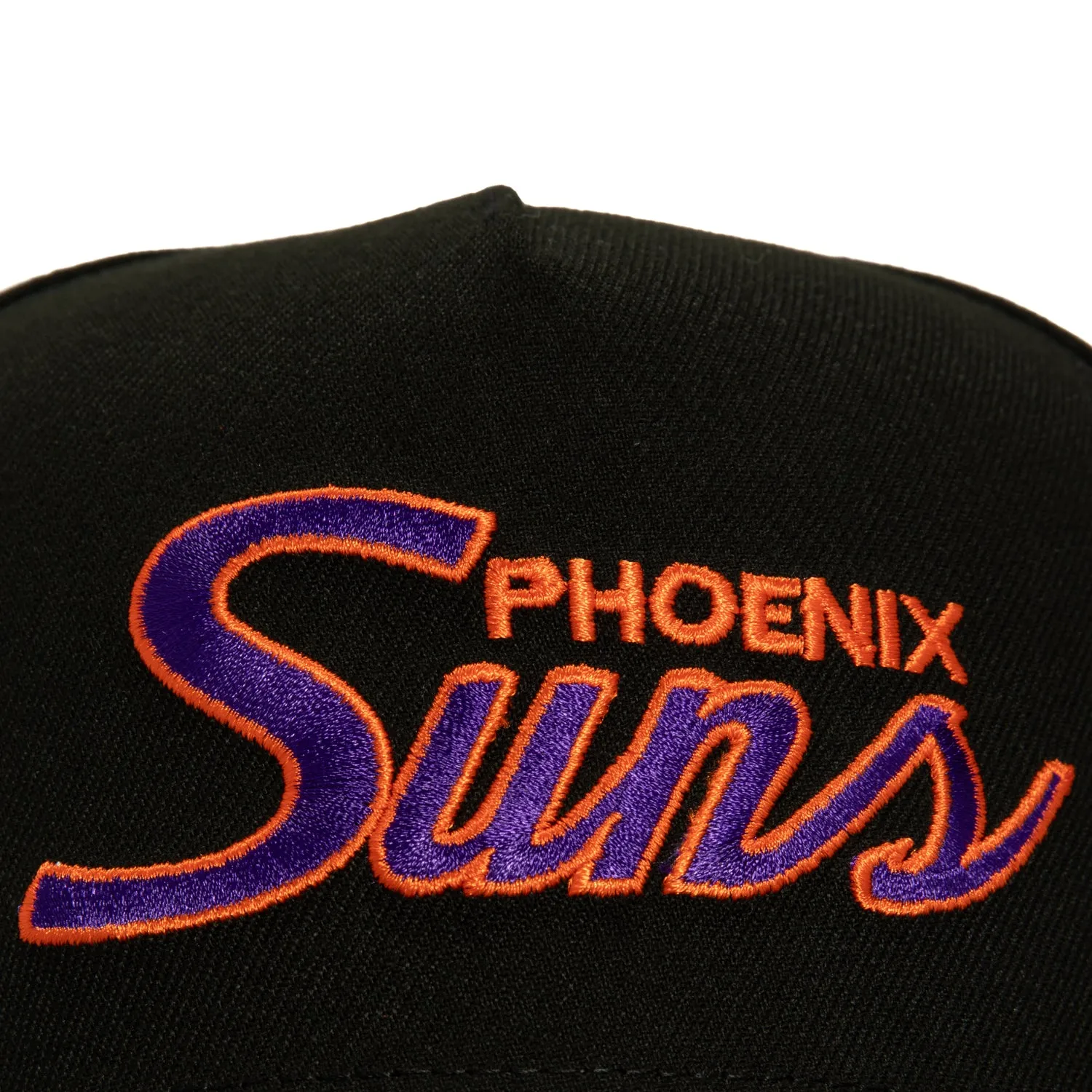 New Era 9Fifty A-Frame Phoenix Suns NBA Logo Patch Script Snapback Hat - Black