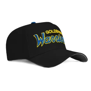 New Era 9Forty A-Frame Golden State Warriors Snapback Script Hat - Black