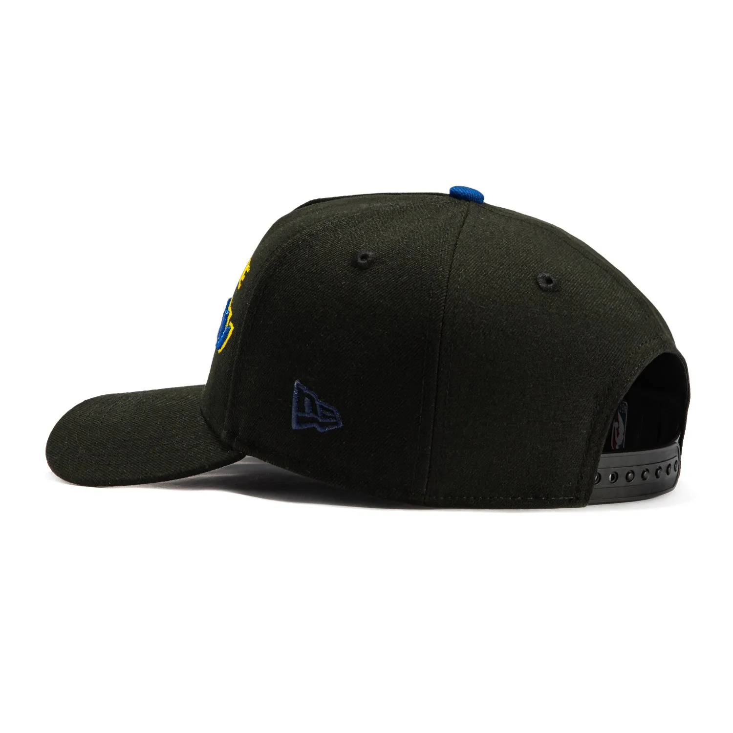 New Era 9Forty A-Frame Golden State Warriors Snapback Script Hat - Black