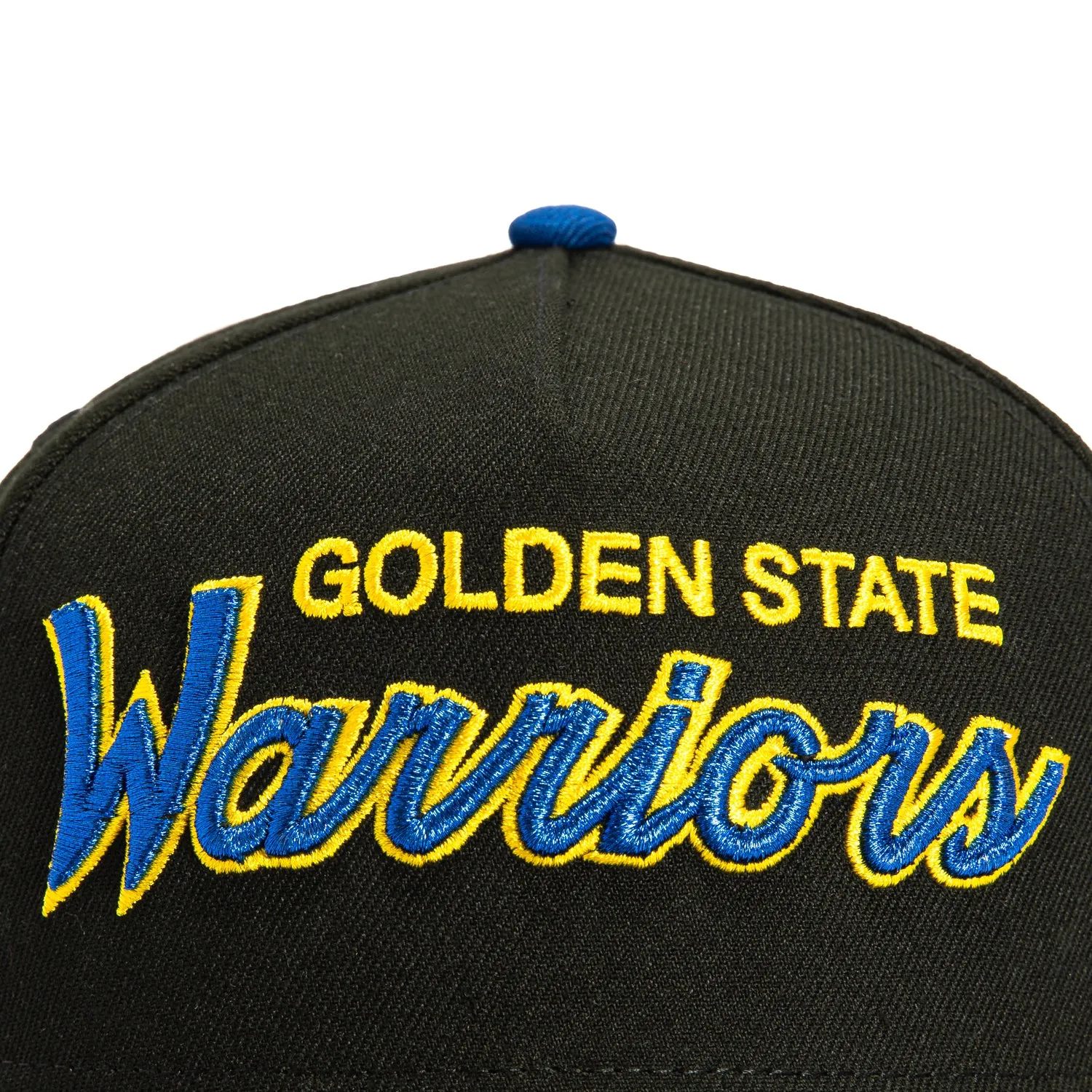 New Era 9Forty A-Frame Golden State Warriors Snapback Script Hat - Black