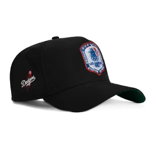 New Era 9Forty A-Frame Los Angeles Dodgers Logo Patch 1984 Olympic Stadium Snapback Hat - Black