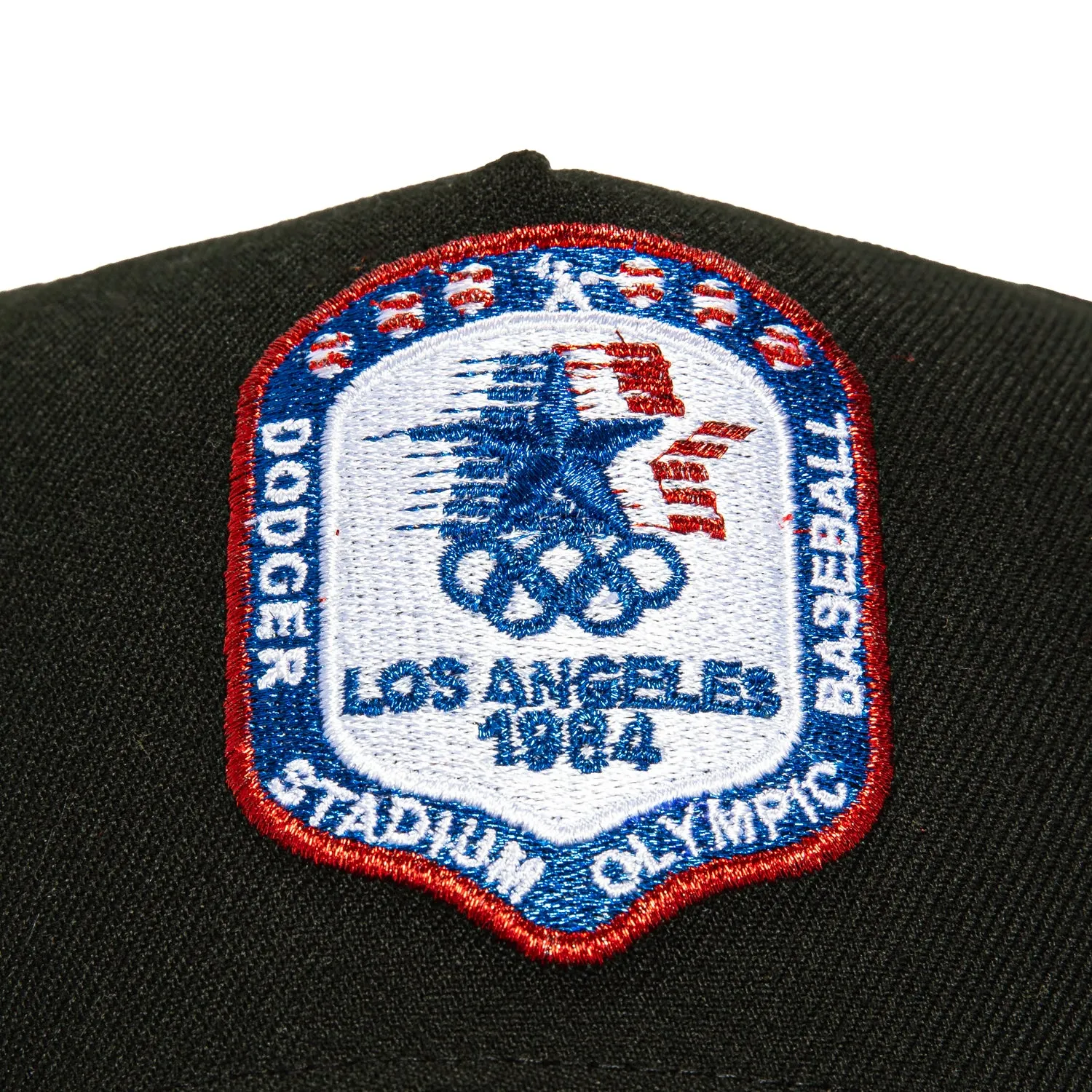 New Era 9Forty A-Frame Los Angeles Dodgers Logo Patch 1984 Olympic Stadium Snapback Hat - Black