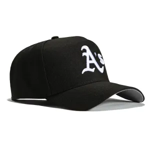 New Era 9Forty A-Frame Oakland Athletics Snapback Hat - Black. White