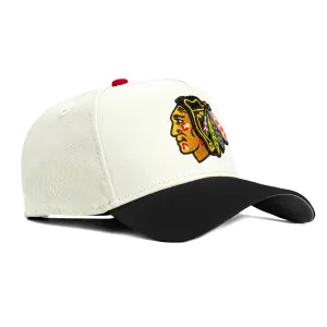 New Era 9Forty A-Frame White Dome Chicago Blackhawks Snapback Hat - White, Black