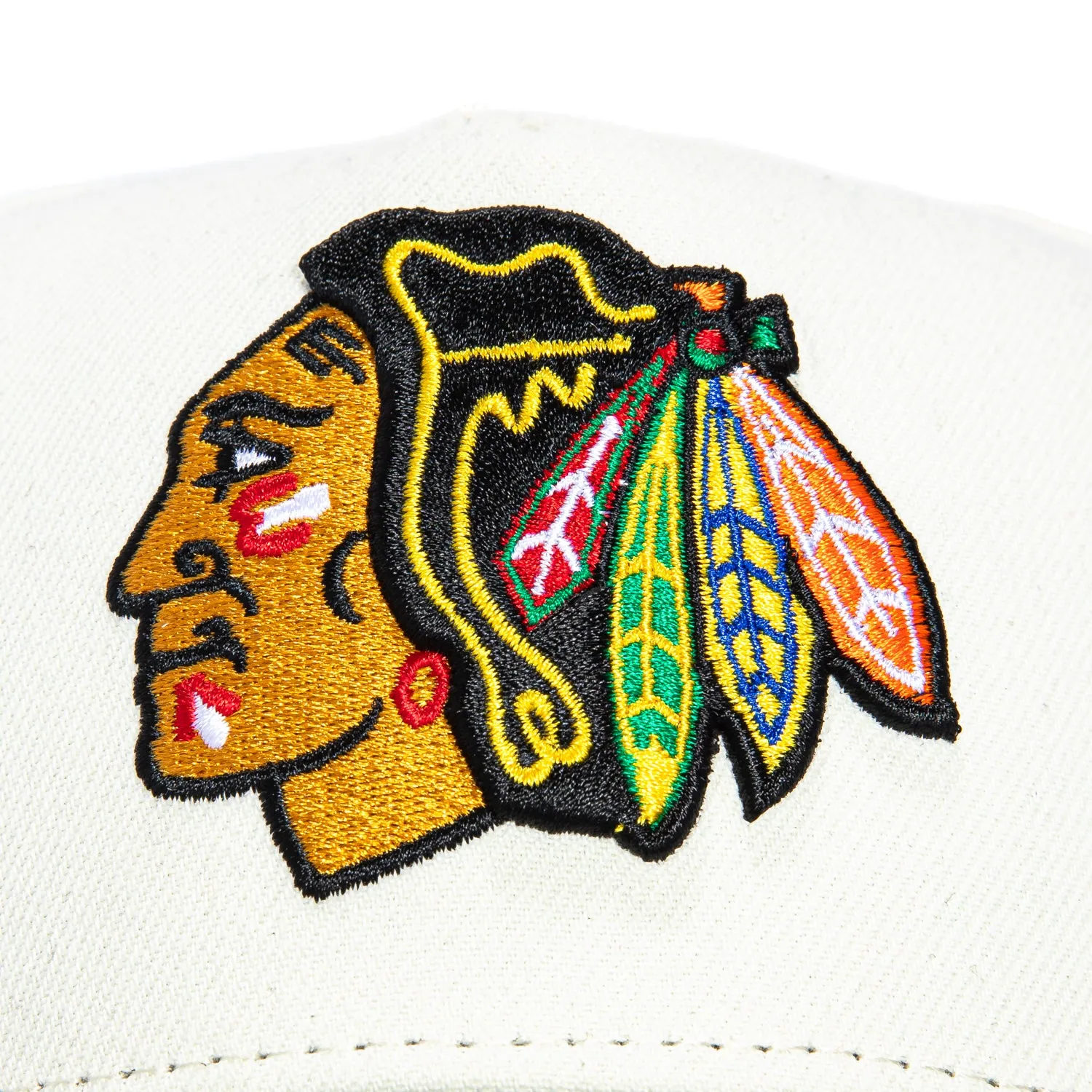 New Era 9Forty A-Frame White Dome Chicago Blackhawks Snapback Hat - White, Black