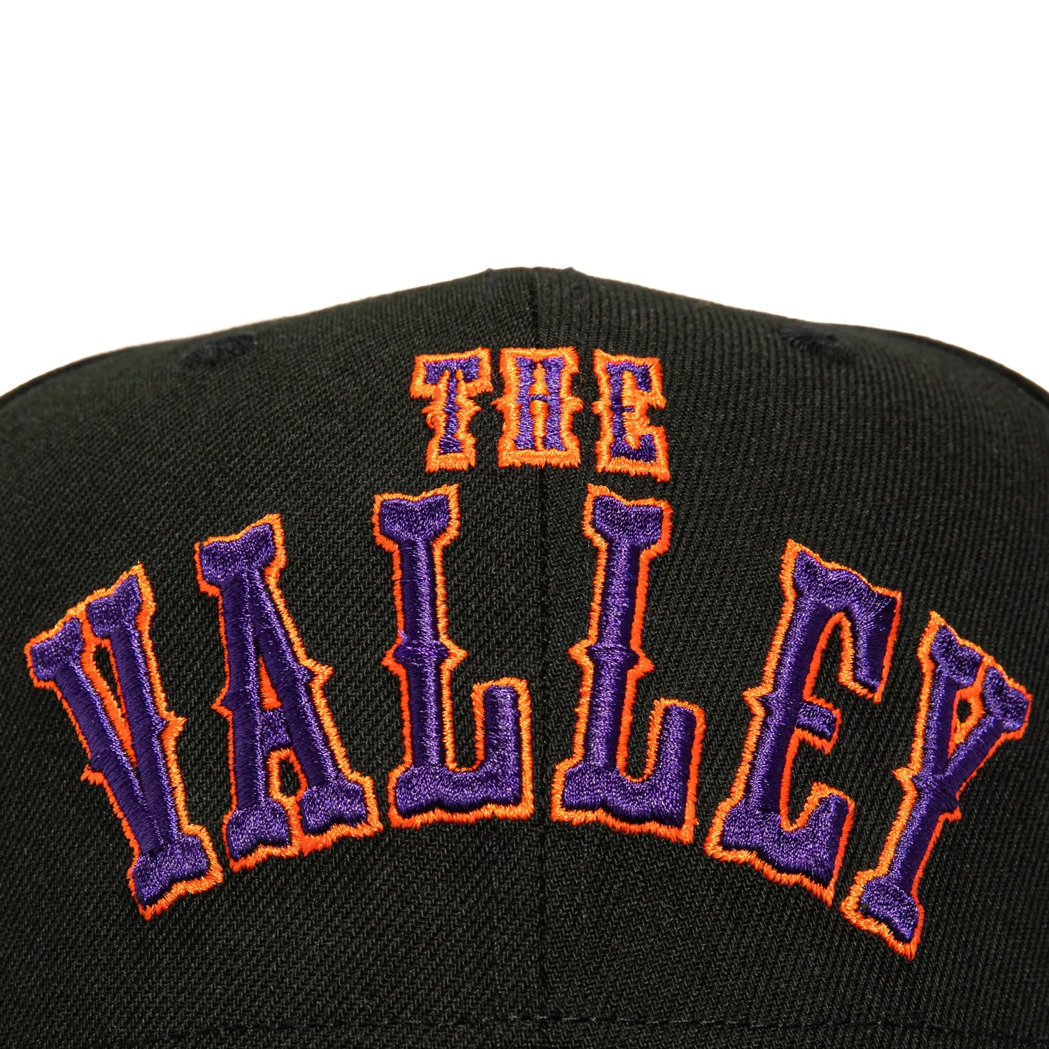 New Era 9Seventy Phoenix Suns City Edition Logo Patch The Valley Stretch-Snapback Hat - Black, Purple, Orange