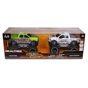 NKOK RealTree Friction-Powered Trucks 2-Pack - Ford F-150 Raptor & RAM Rebel
