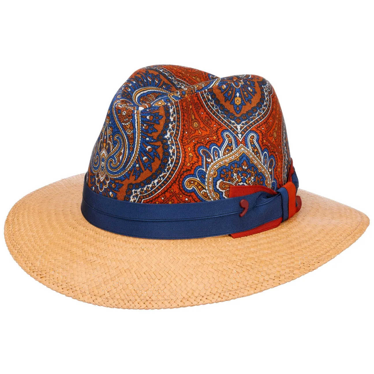 Paisley Crown Panama Hat by Alfonso D'Este