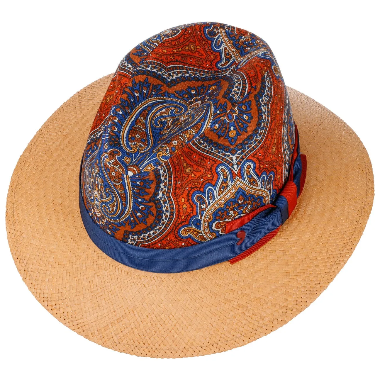Paisley Crown Panama Hat by Alfonso D'Este