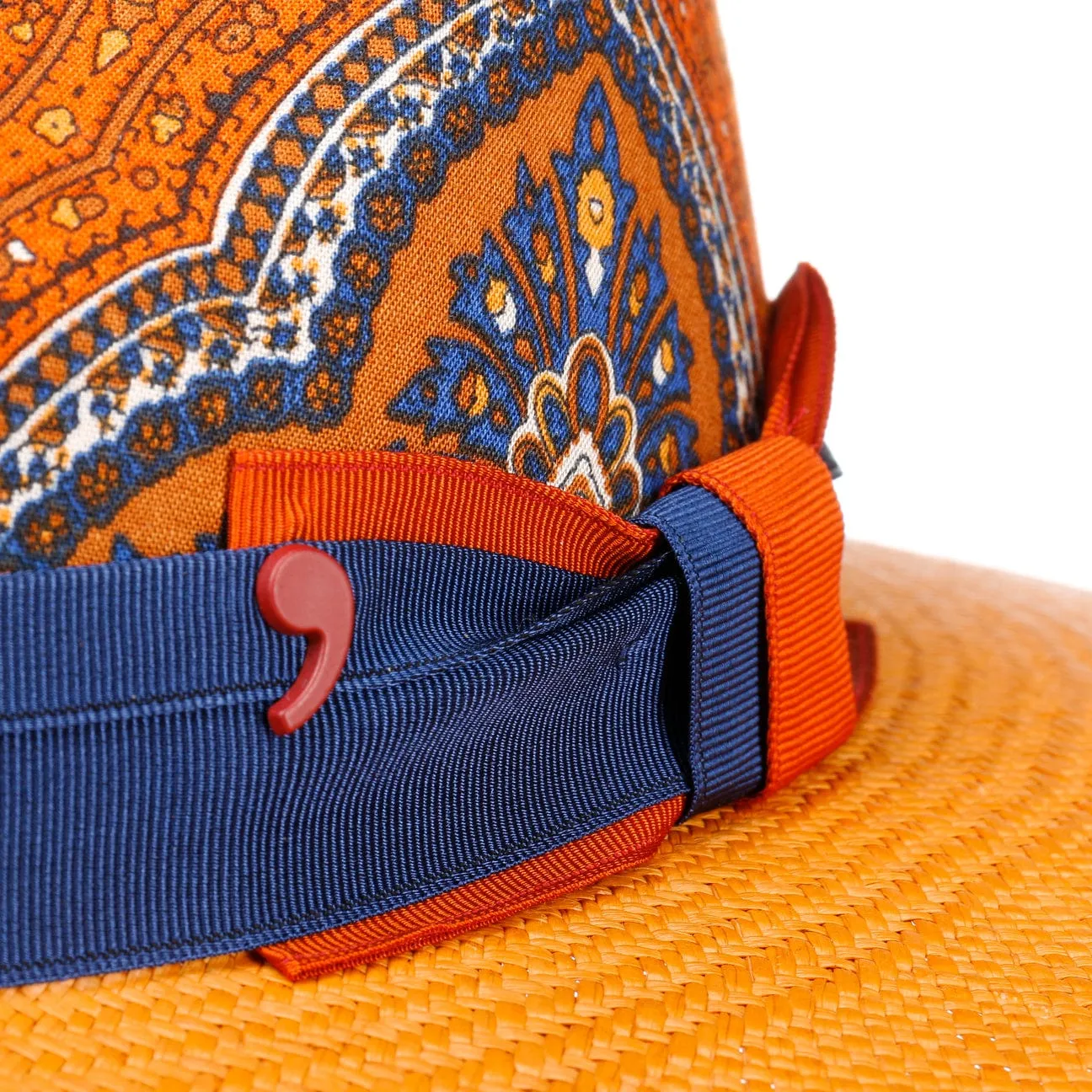 Paisley Crown Panama Hat by Alfonso D'Este