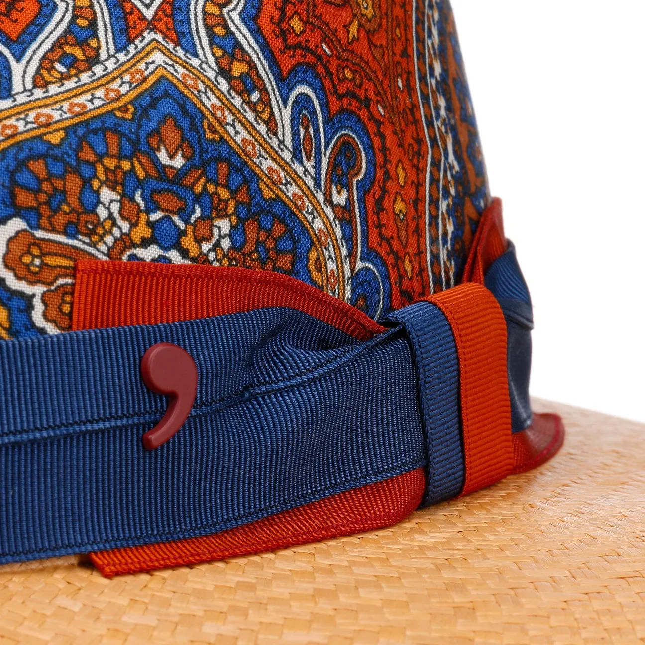 Paisley Crown Panama Hat by Alfonso D'Este
