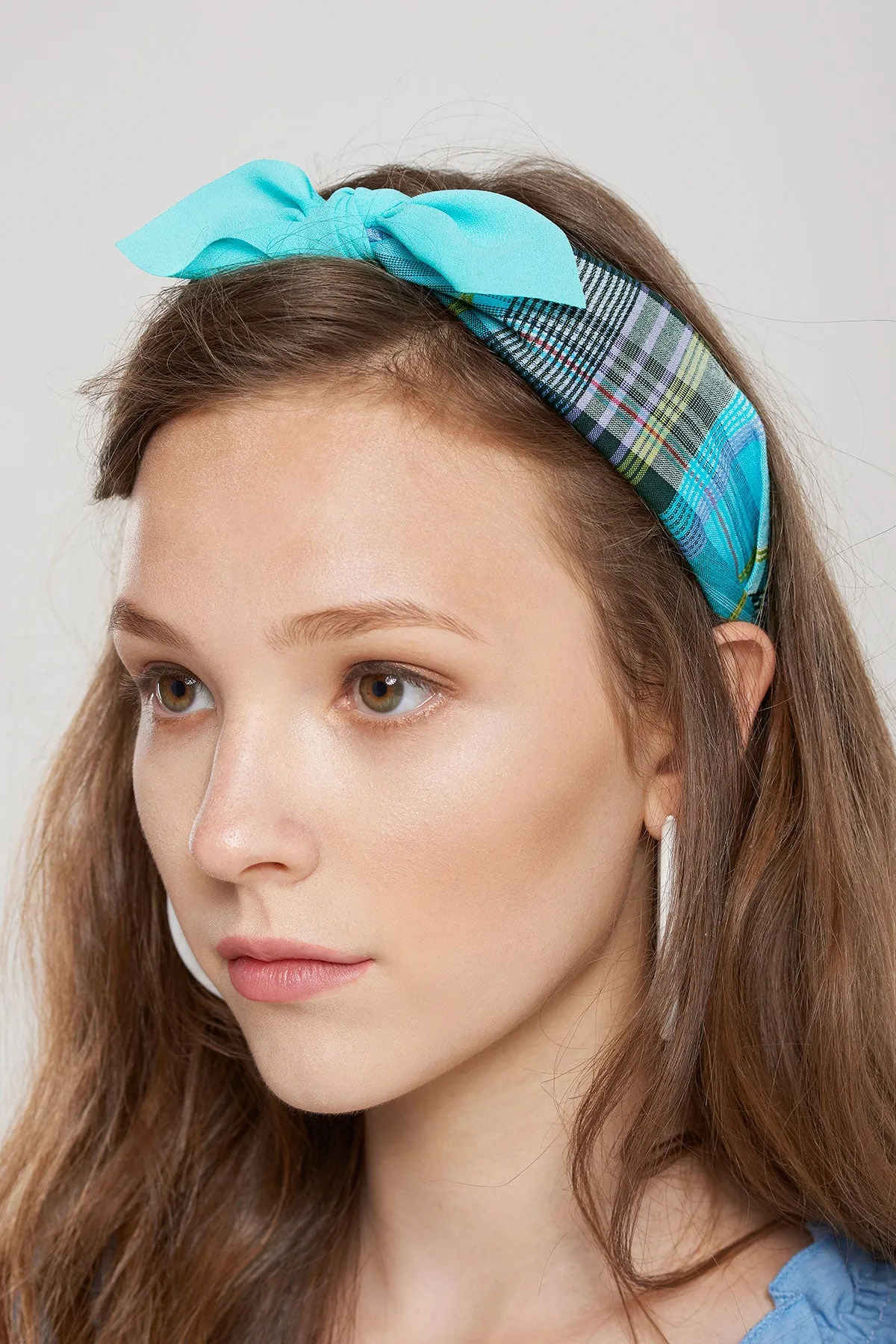 Plain Ribbon Checked Hairband