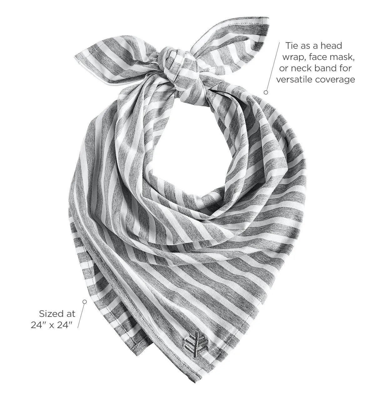 Sanibel Everyday Beach Bandana | Grey/White Stripe