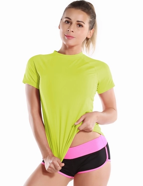 Short Sleeve UPF 50 Rashguard neonyellow_Tall Size