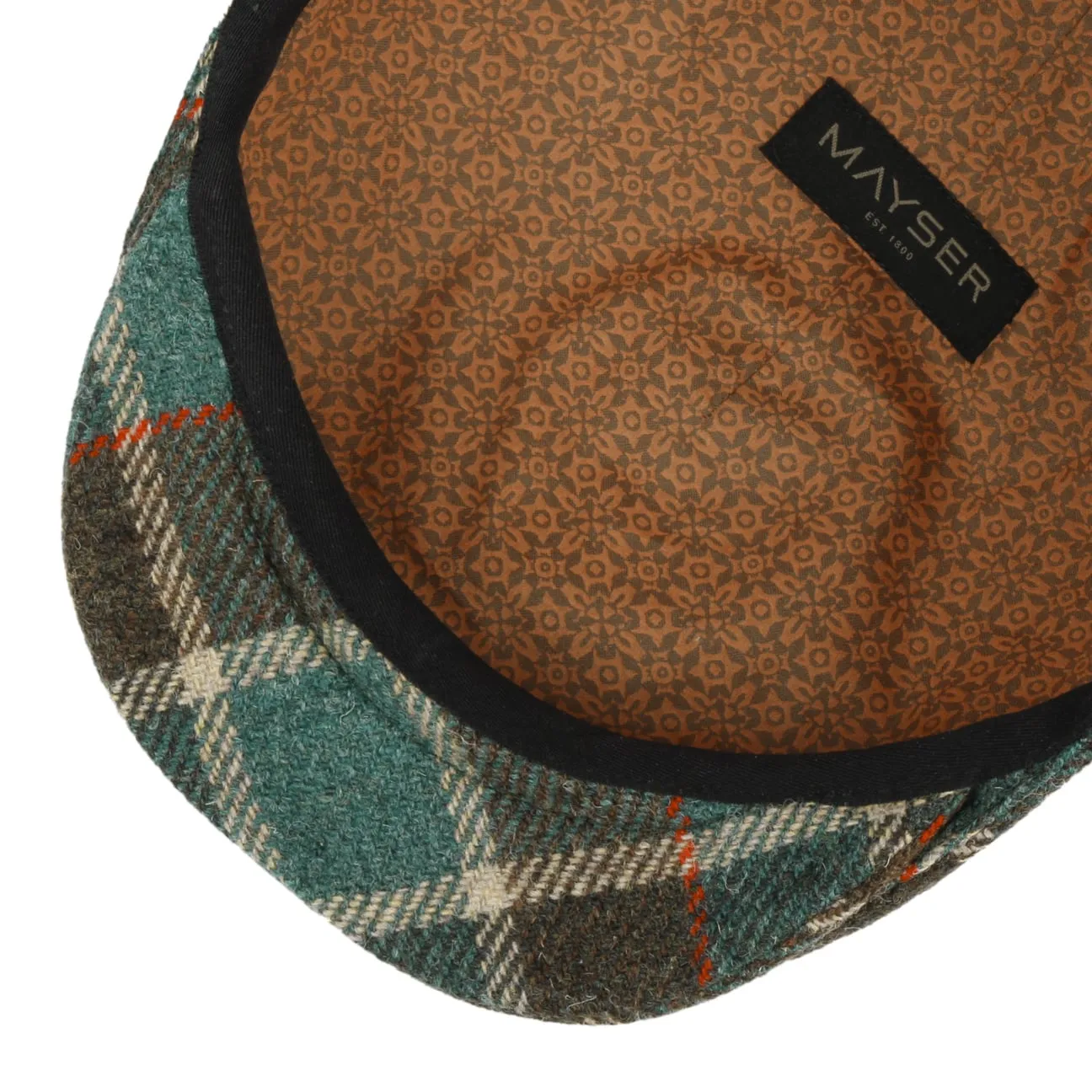 Sidney Big Colour Check Flat Cap by Mayser