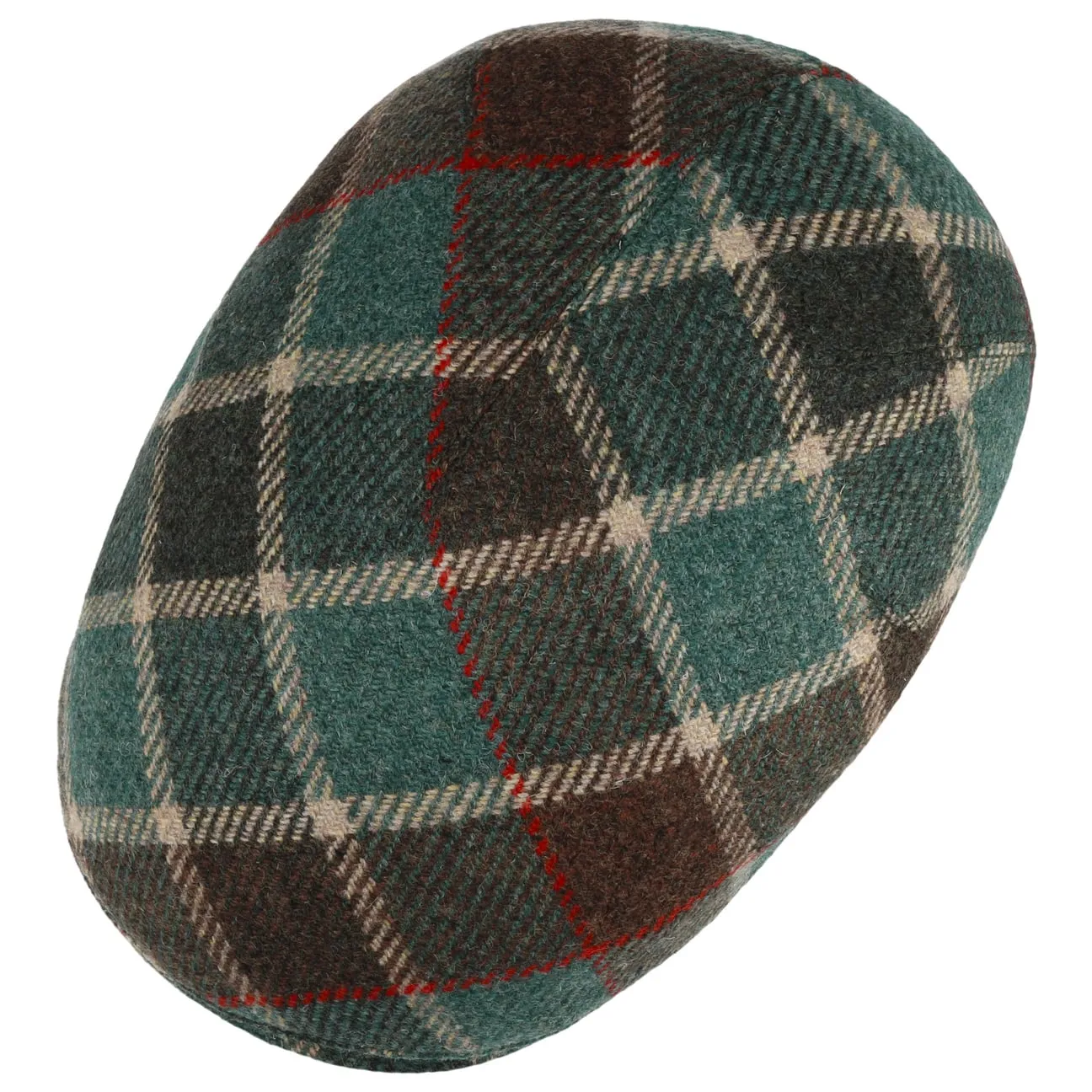 Sidney Big Colour Check Flat Cap by Mayser