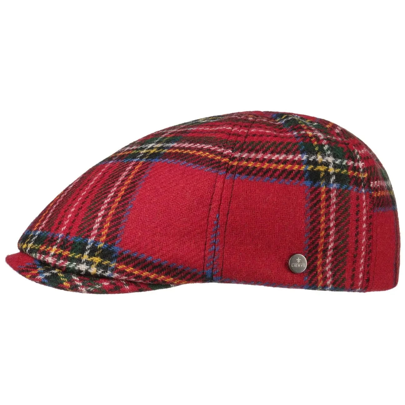 Stewart Wool Check Flat Cap by Lierys