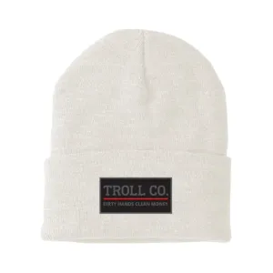 Troll Co. Premium "Dirty Hands, Clean Money" Patch Knit Beanie