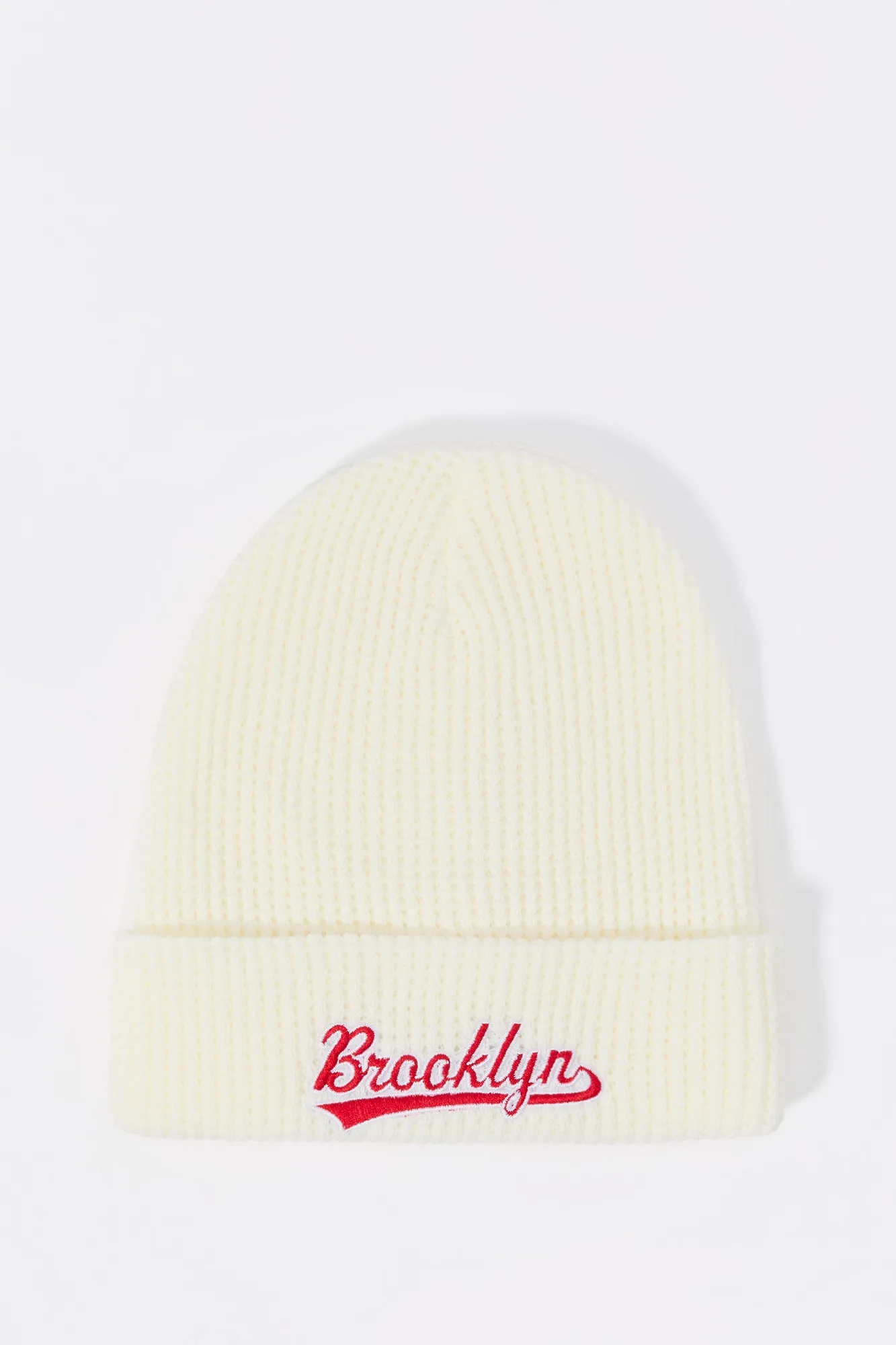 Tuque en tricot côtelé avec motif brodé City