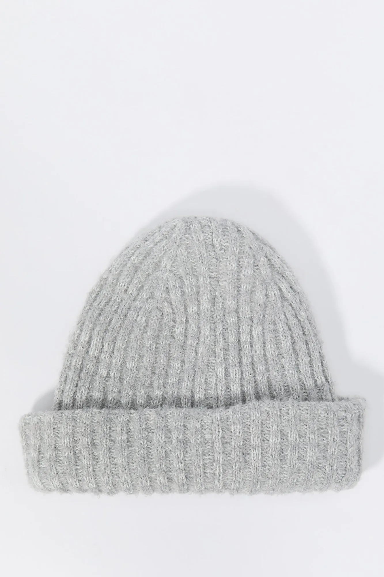 Tuque en tricot côtelé pelucheux